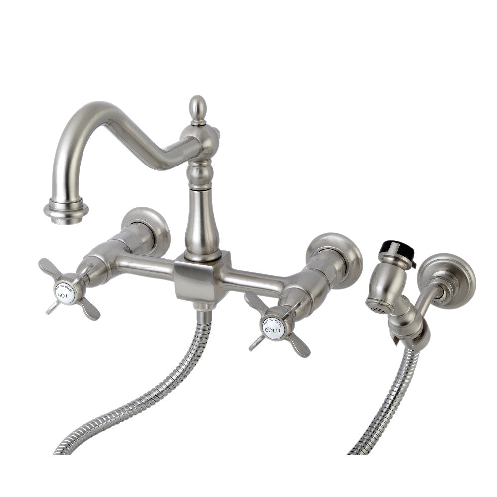 Essex Wall Mount Kitchen Faucet in Brushed Nickel