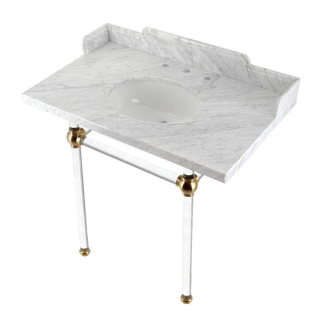 Pemberton 36 Inch Console Sink in Carrara Marble