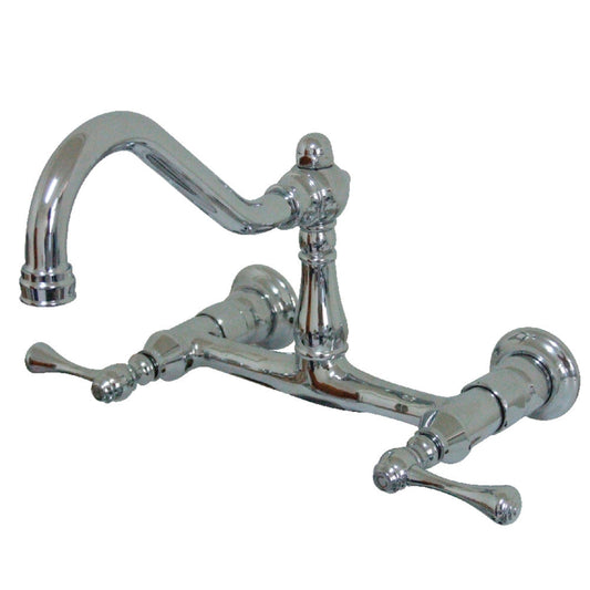 Vintage Wall-Mount Bathroom Faucet in Polished Chrome