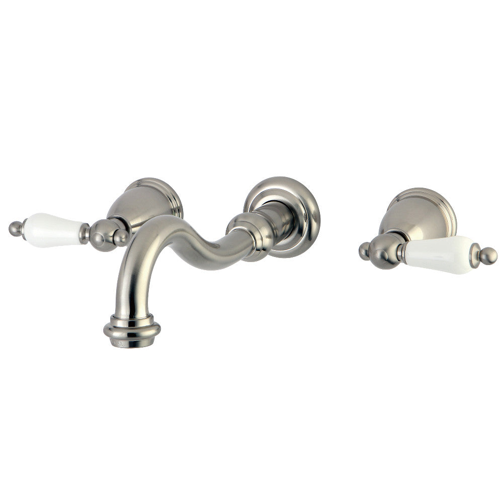 Vintage Wall-Mount Bathroom Faucet in Brushed Nickel