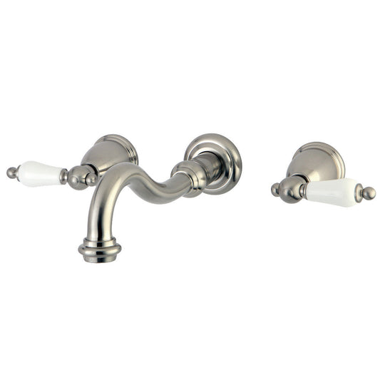 Vintage Wall-Mount Bathroom Faucet in Brushed Nickel