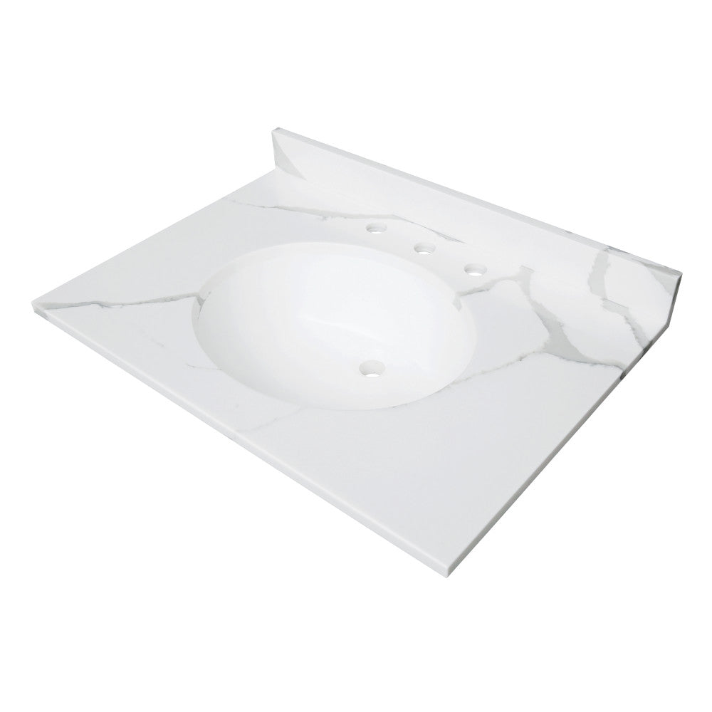 Norbiton 31 Inch Vanity Sink Top in Carrara Marble