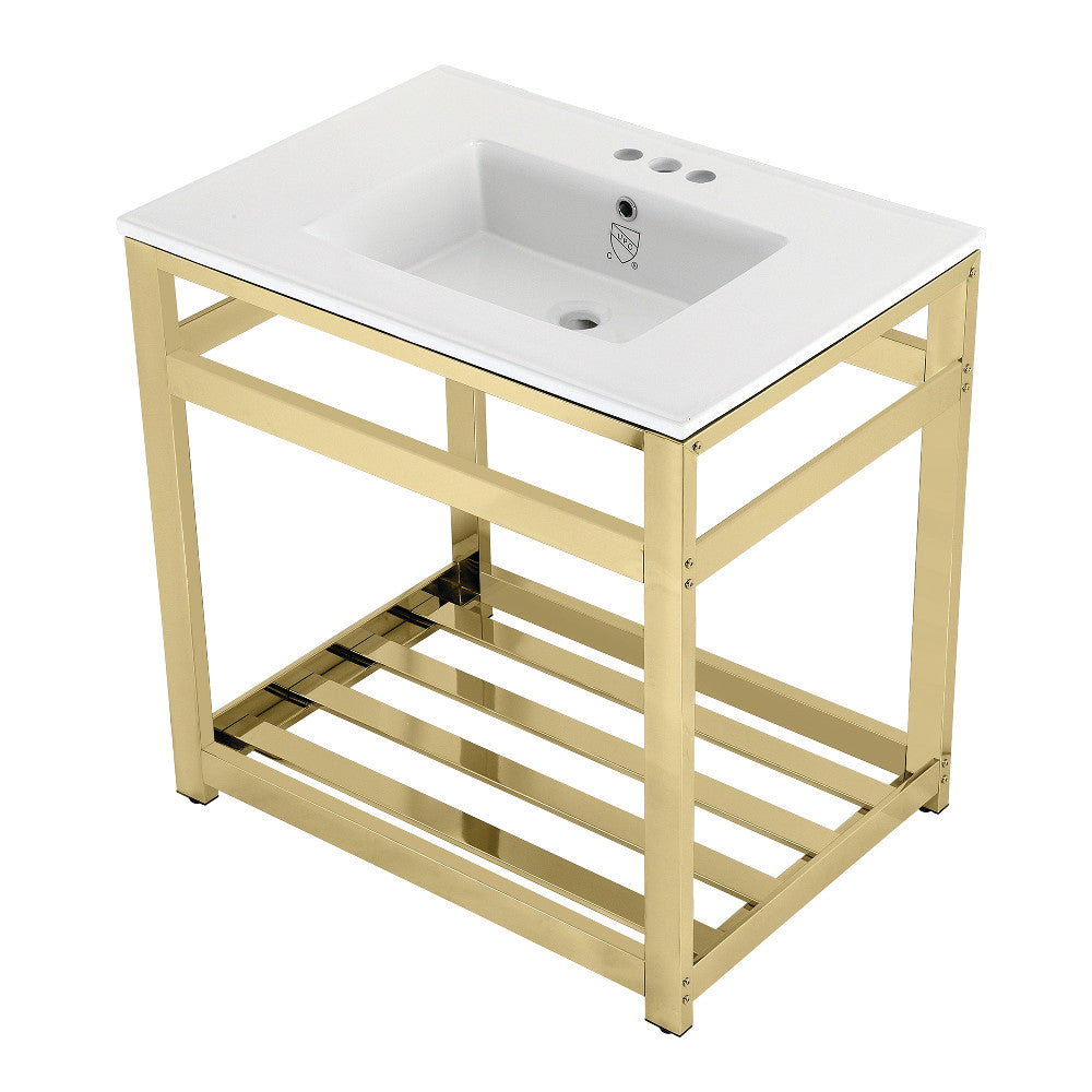 Quadras 31.13 Inch Console Sink in White