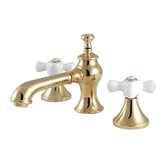 Vintage Widespread Bathroom Faucet in Polished Brass