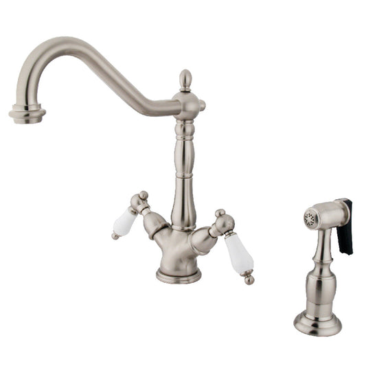 Heritage Two Handle Single-Hole Kitchen Faucet in Brushed Nickel