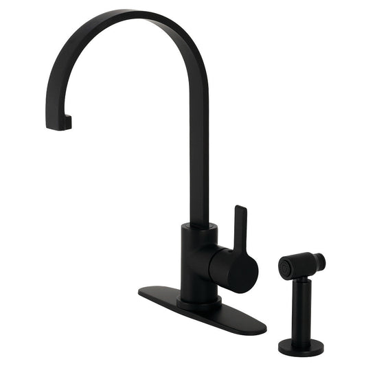 Continental One Handle Kitchen Faucet in Matte Black