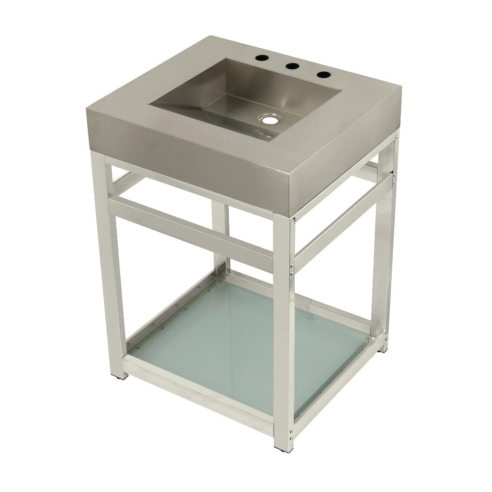 Kingston Commercial 25 Inch Console Sink in Brushed Nickel