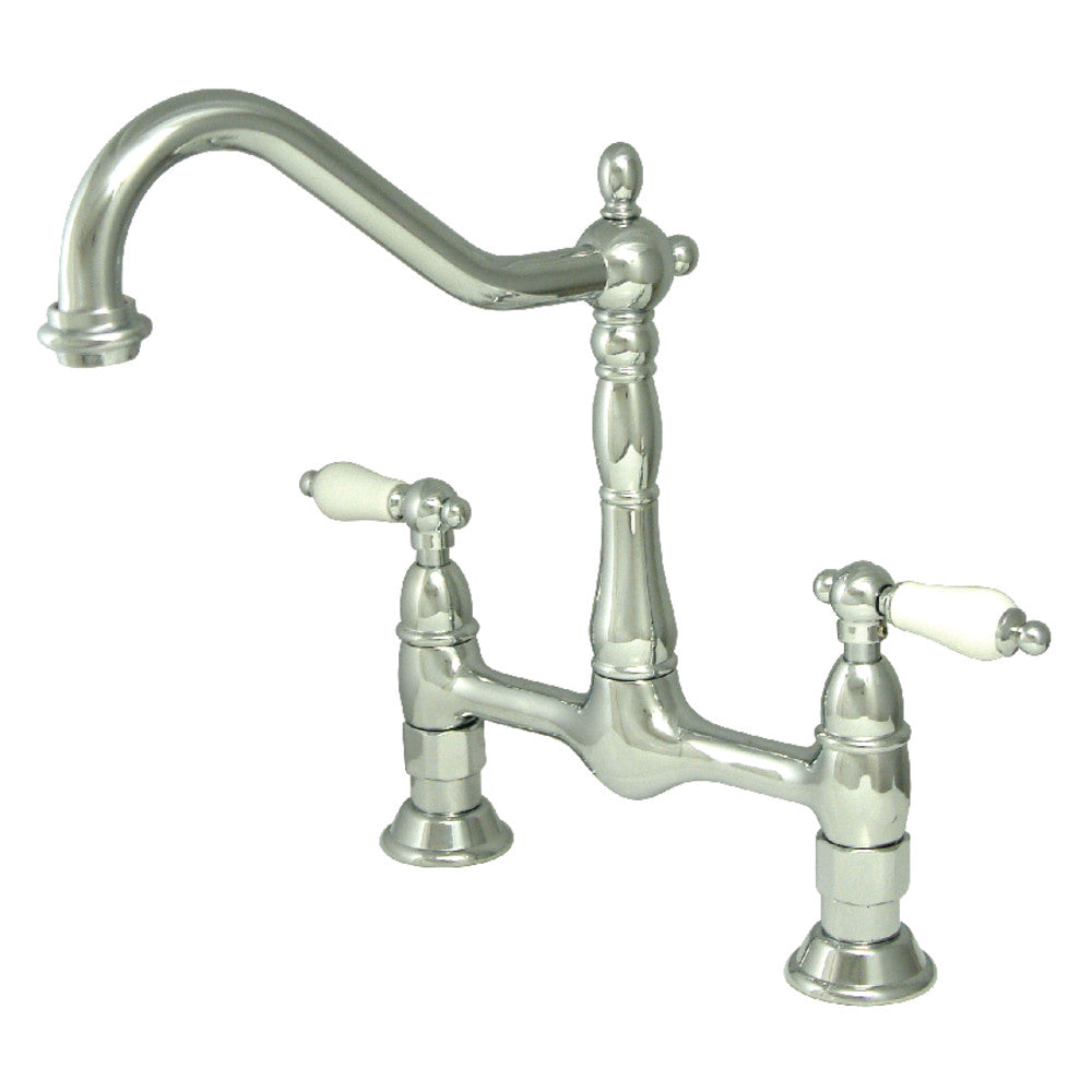 Heritage Bridge Kitchen Faucet in Polished Chrome