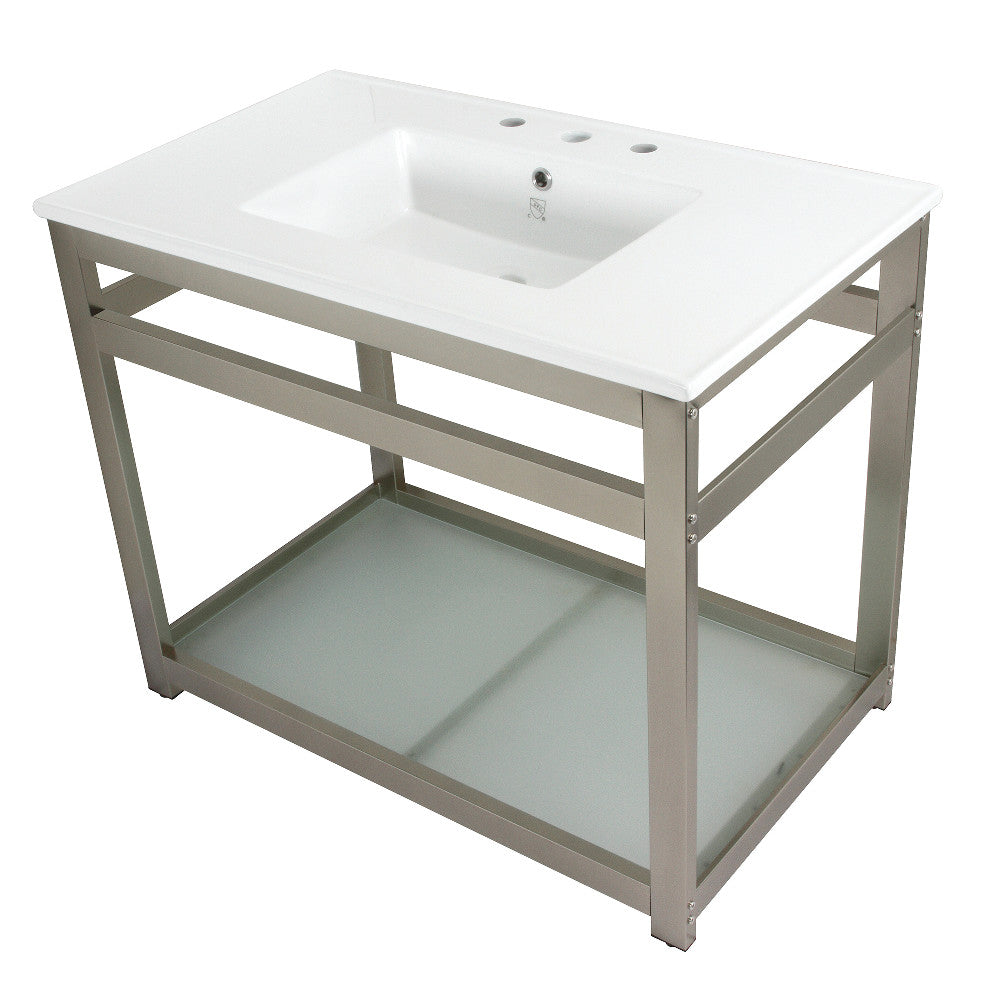 Quadras 37.38 Inch Console Sink in White
