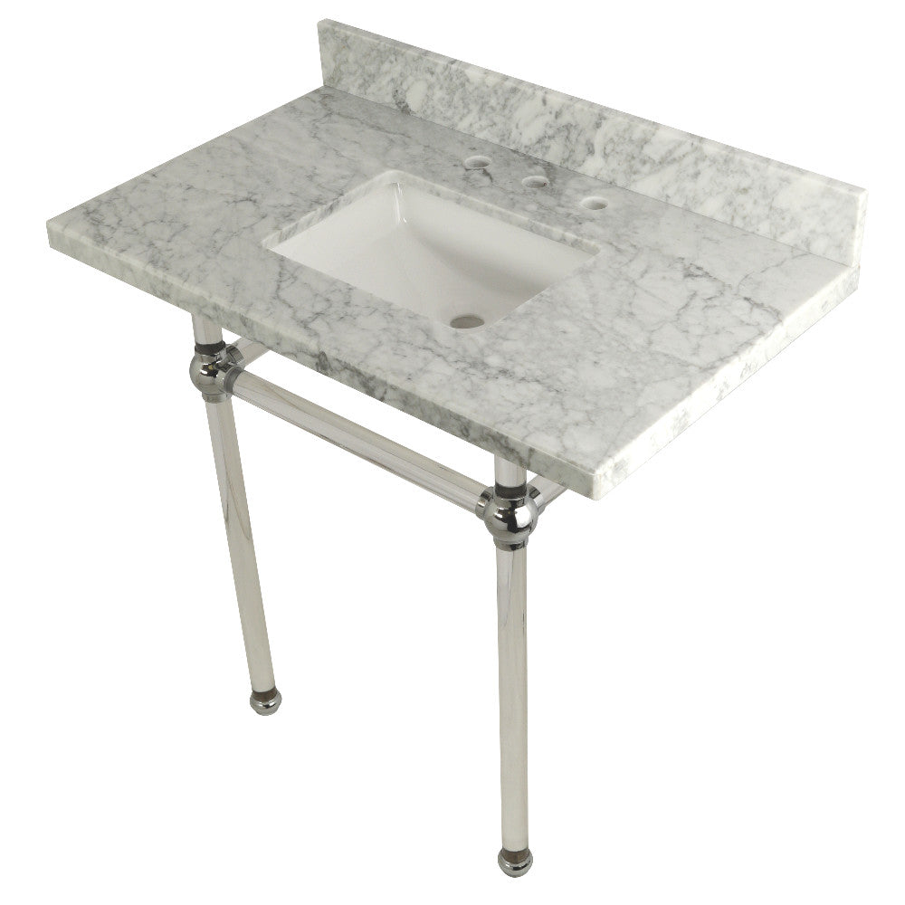 Templeton 36 Inch Console Sink in Carrara Marble