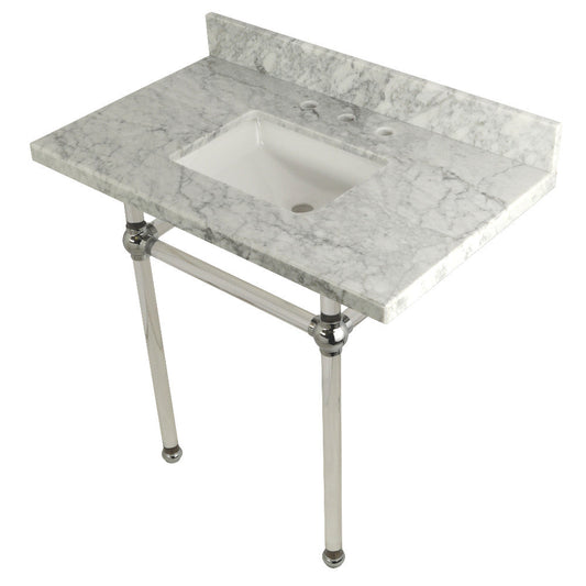 Templeton 36 Inch Console Sink in Carrara Marble