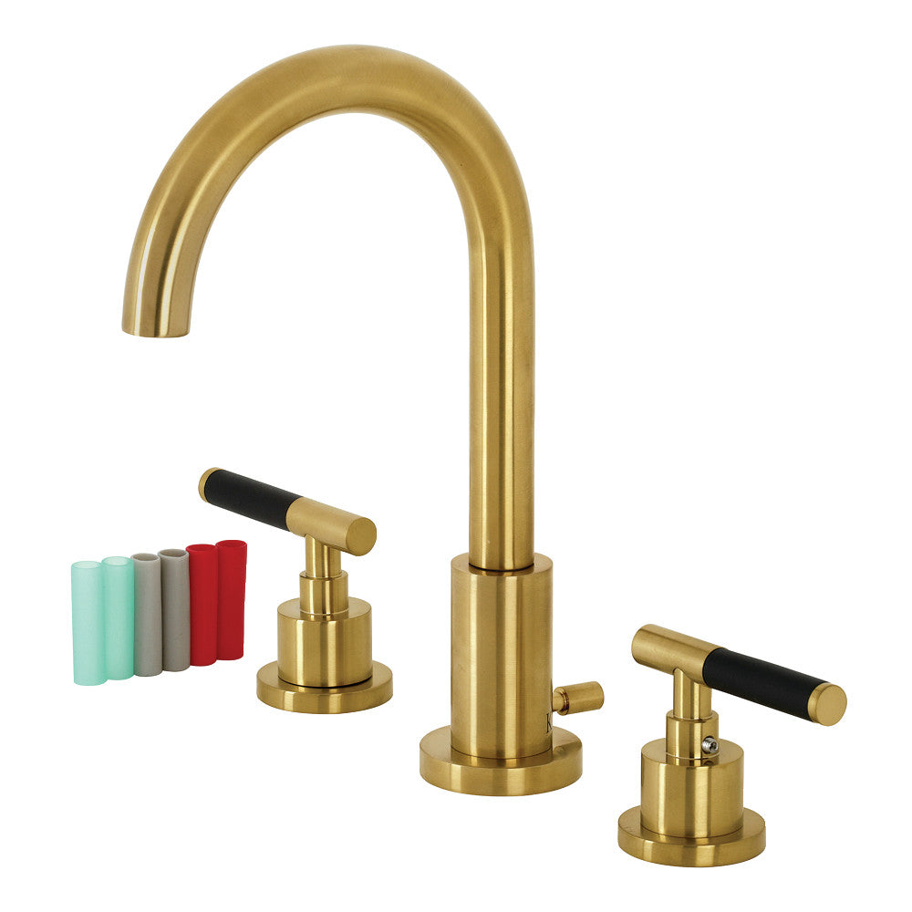 Kaiser Widespread Bathroom Faucet in Brushed Brass