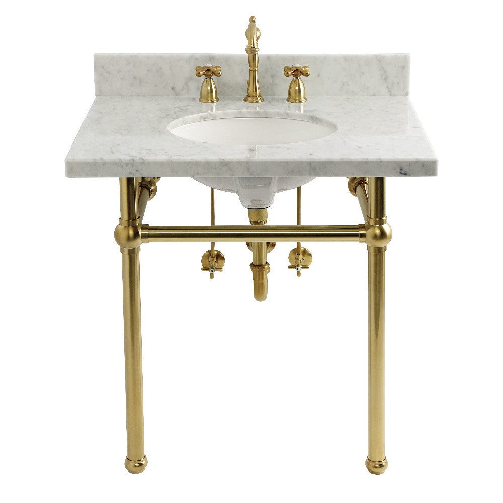 Templeton 30 Inch Console Sink in Carrara Marble