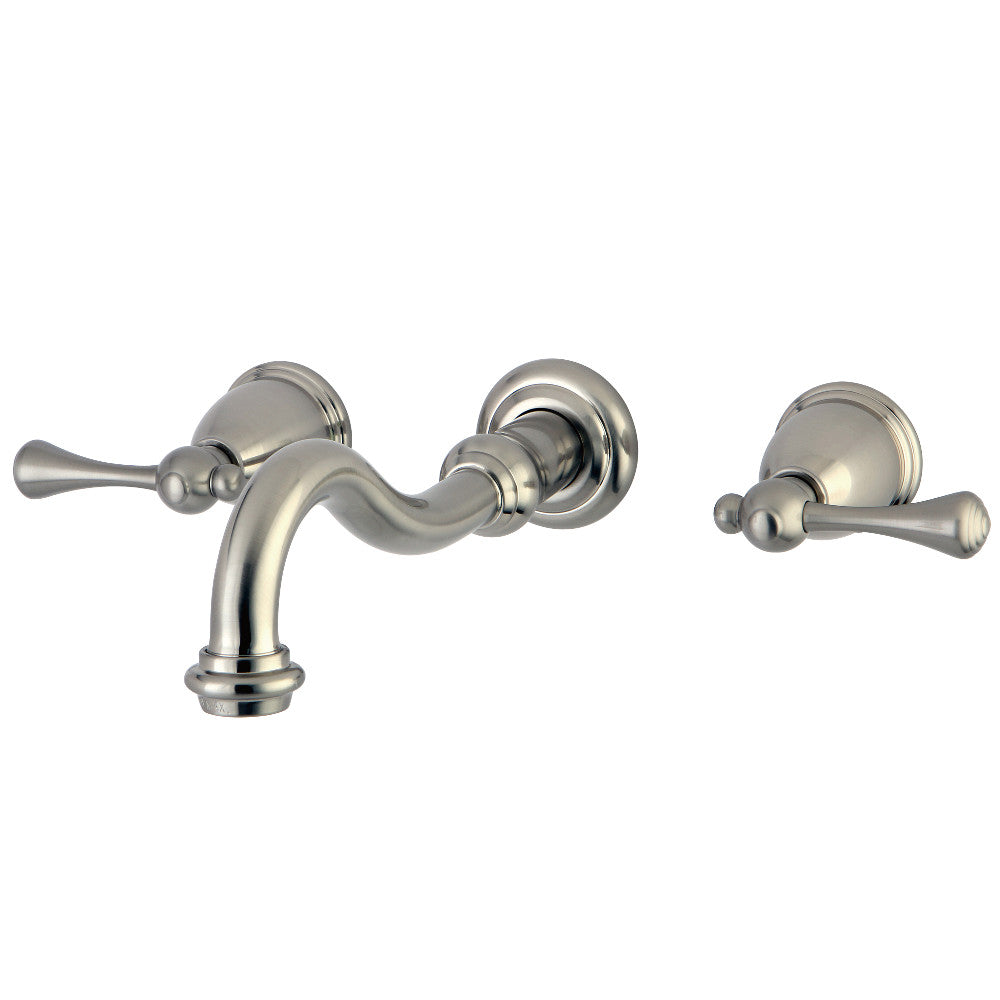 Vintage Wall-Mount Bathroom Faucet in Brushed Nickel