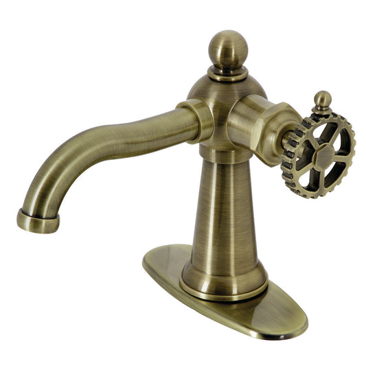 Fuller Single-Hole Bathroom Faucet in Antique Brass