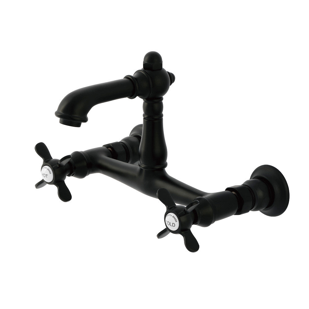 Essex Wall-Mount Bathroom Faucet in Matte Black