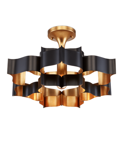 Grand Lotus Small Black Chandelier