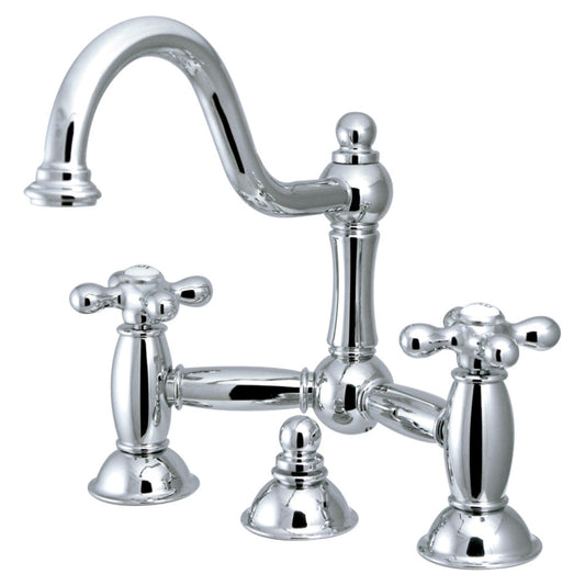 Restoration Bridge Bathroom Faucet in Polished Chrome
