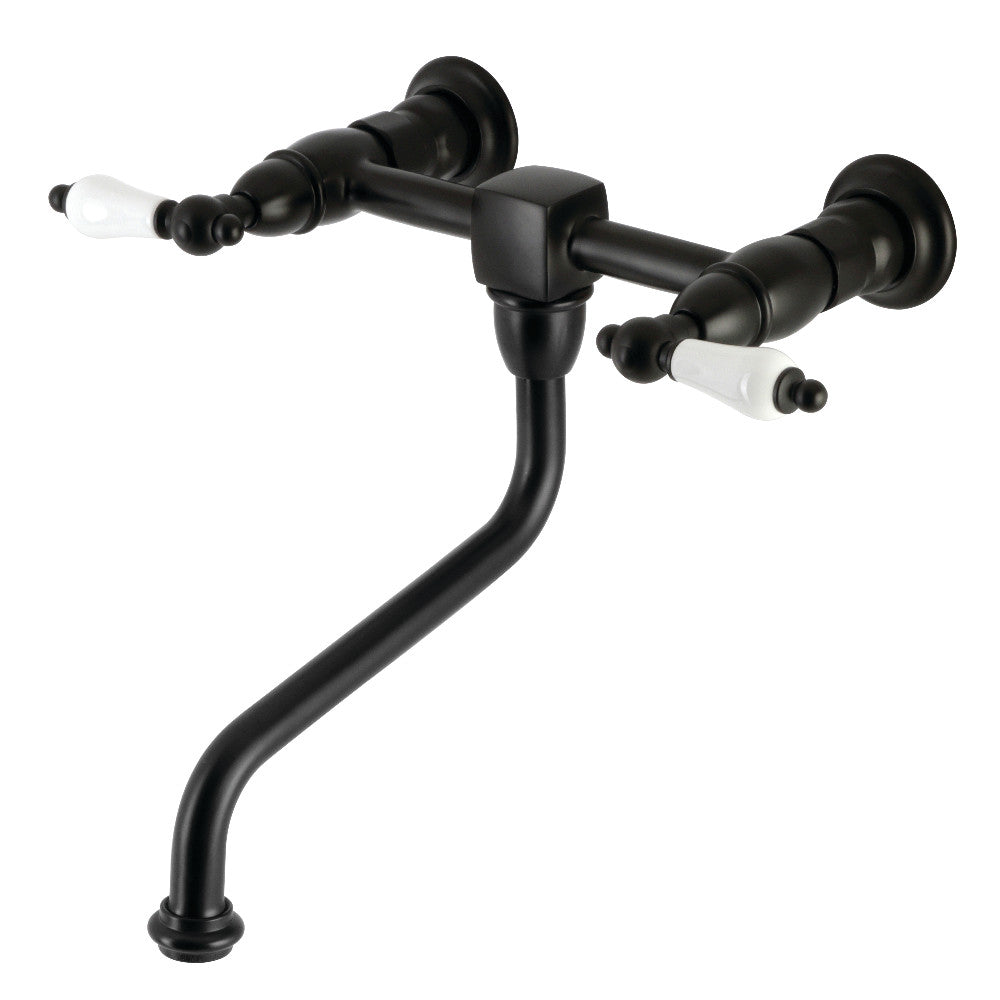 Heritage Wall-Mount Bathroom Faucet in Matte Black