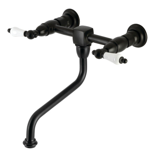 Heritage Wall-Mount Bathroom Faucet in Matte Black