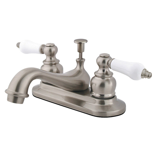 Restoration 4 Inch Centerset Bathroom Faucet in Brushed Nickel