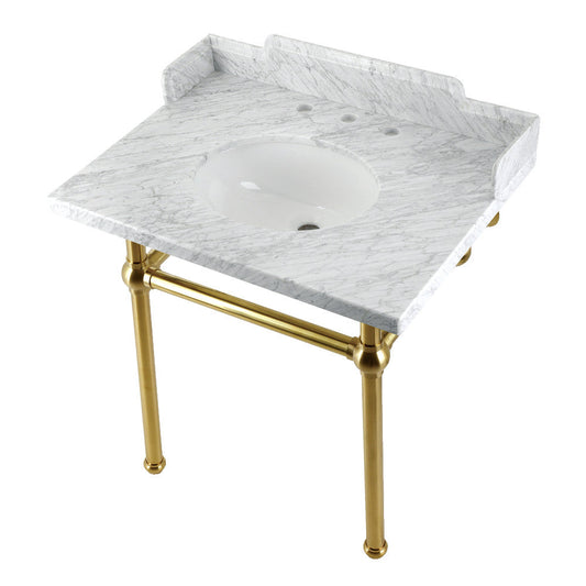 Pemberton 30 Inch Console Sink in Carrara Marble
