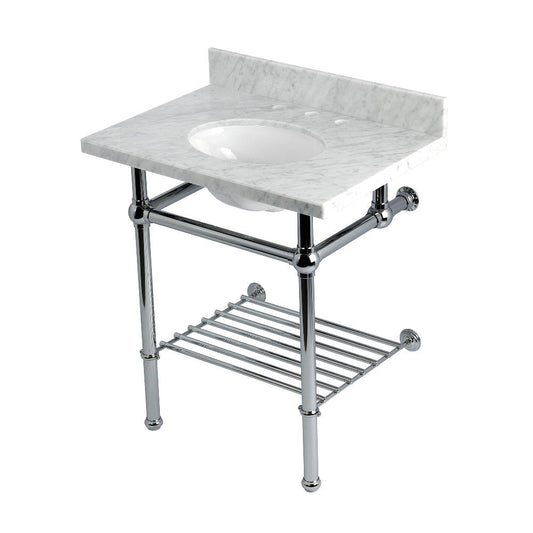 Templeton 30 Inch Console Sink in Carrara Marble