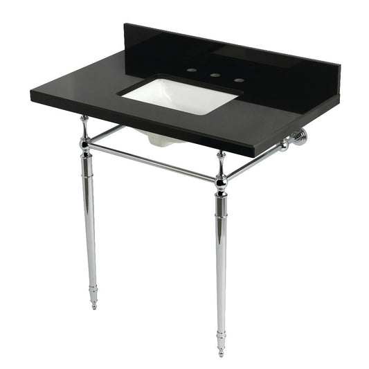 Edwardian 36 Inch Console Sink in Polished Chrome