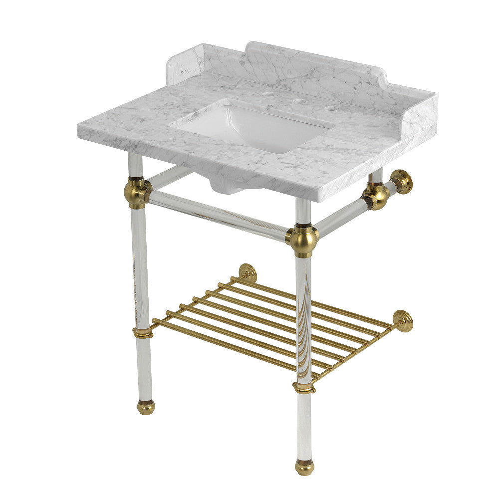 Pemberton 30 Inch Console Sink in Carrara Marble