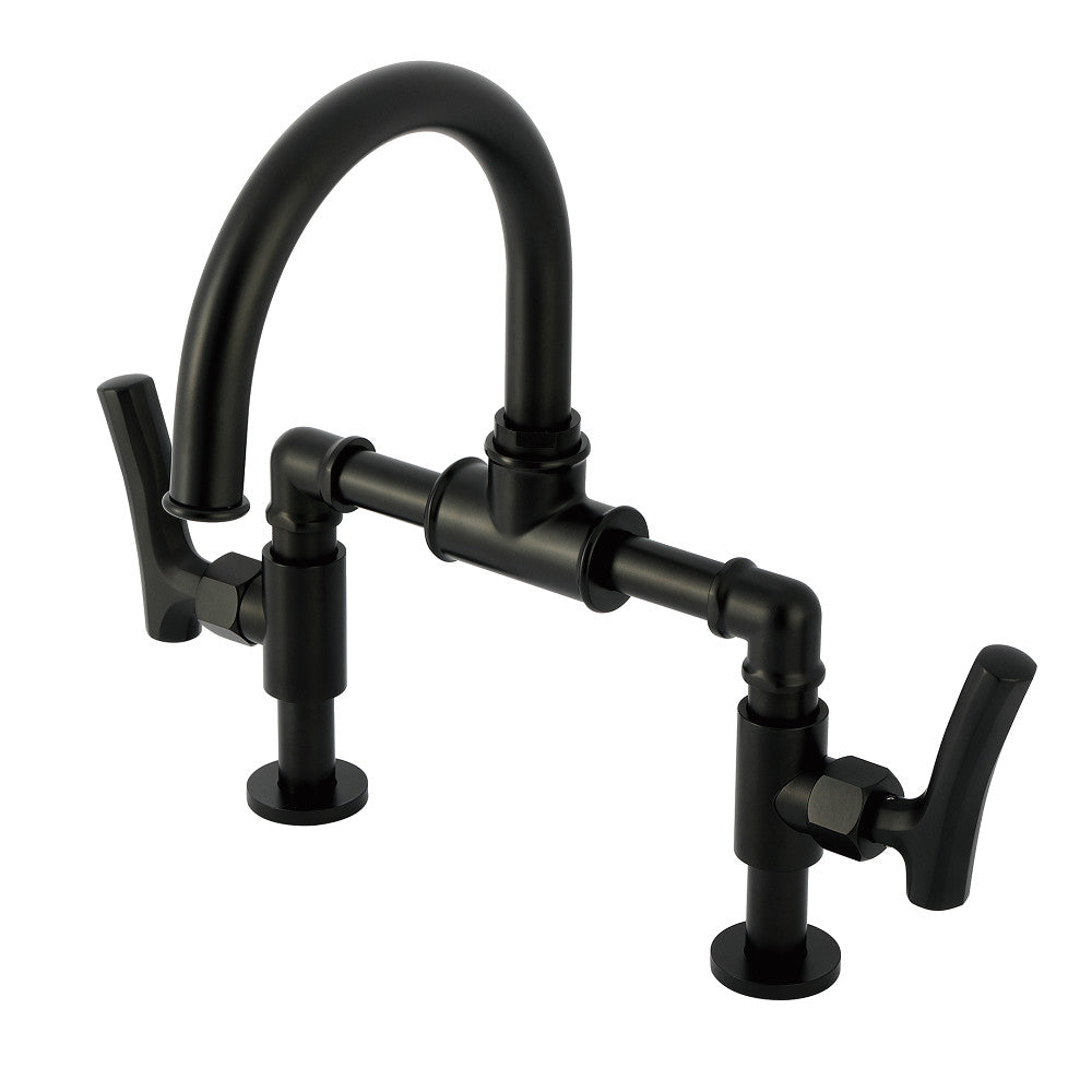 Hallerbos Bridge Bathroom Faucet in Matte Black