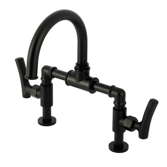 Hallerbos Bridge Bathroom Faucet in Matte Black