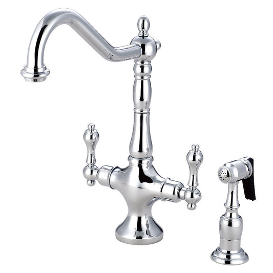 Heritage Two Handle Single-Hole Kitchen Faucet in Polished Chrome