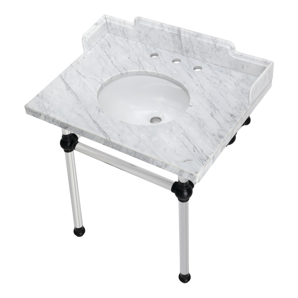 Pemberton 30 Inch Console Sink in Carrara Marble