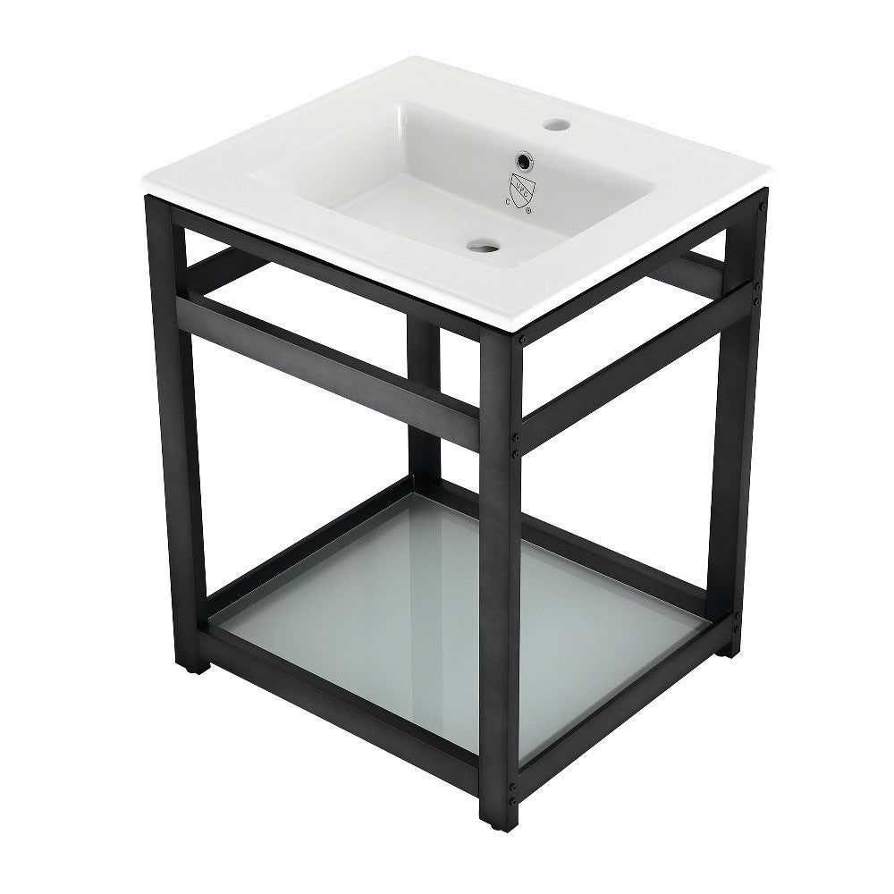 Quadras 25.19 Inch Console Sink in White