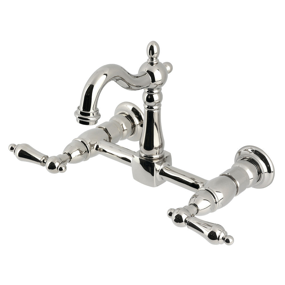 Heritage Wall Mount Kitchen Faucet in Polished Nickel
