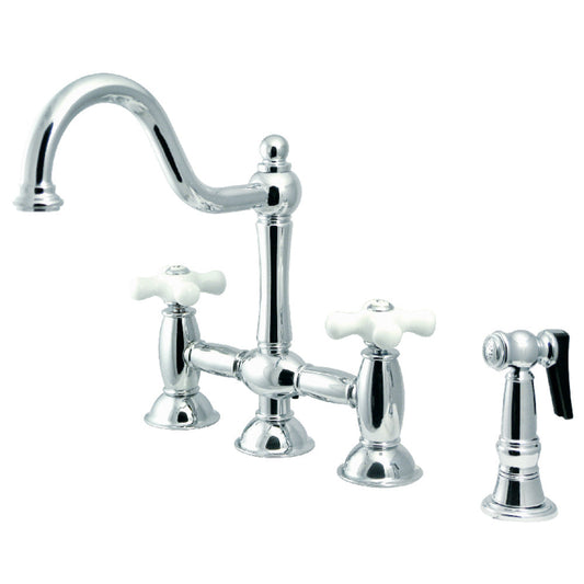 Restoration Bridge Kitchen Faucet in Polished Chrome