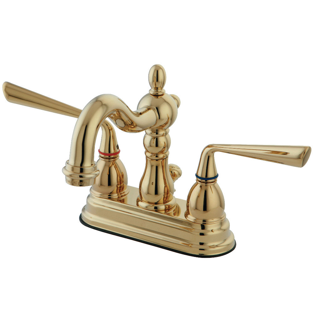 Silver Sage 4 Inch Centerset Bathroom Faucet in Polished Brass