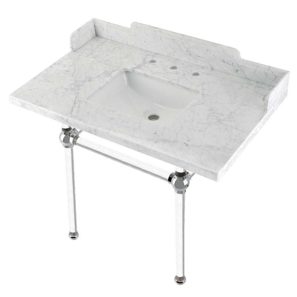 Pemberton 36 Inch Console Sink in Carrara Marble