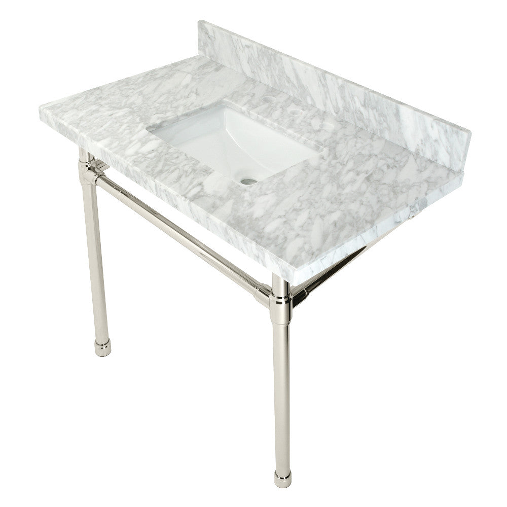 Dreyfuss 36 Inch Console Sink in Carrara Marble
