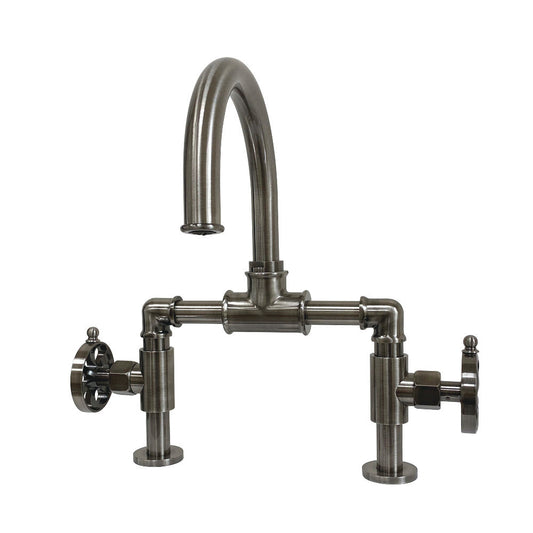 Belknap Bridge Bathroom Faucet in Black Stainless