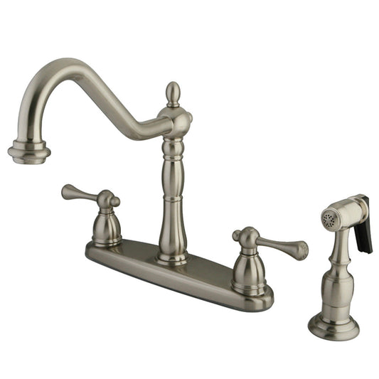 English Vintage Centerset Kitchen Faucet in Brushed Nickel