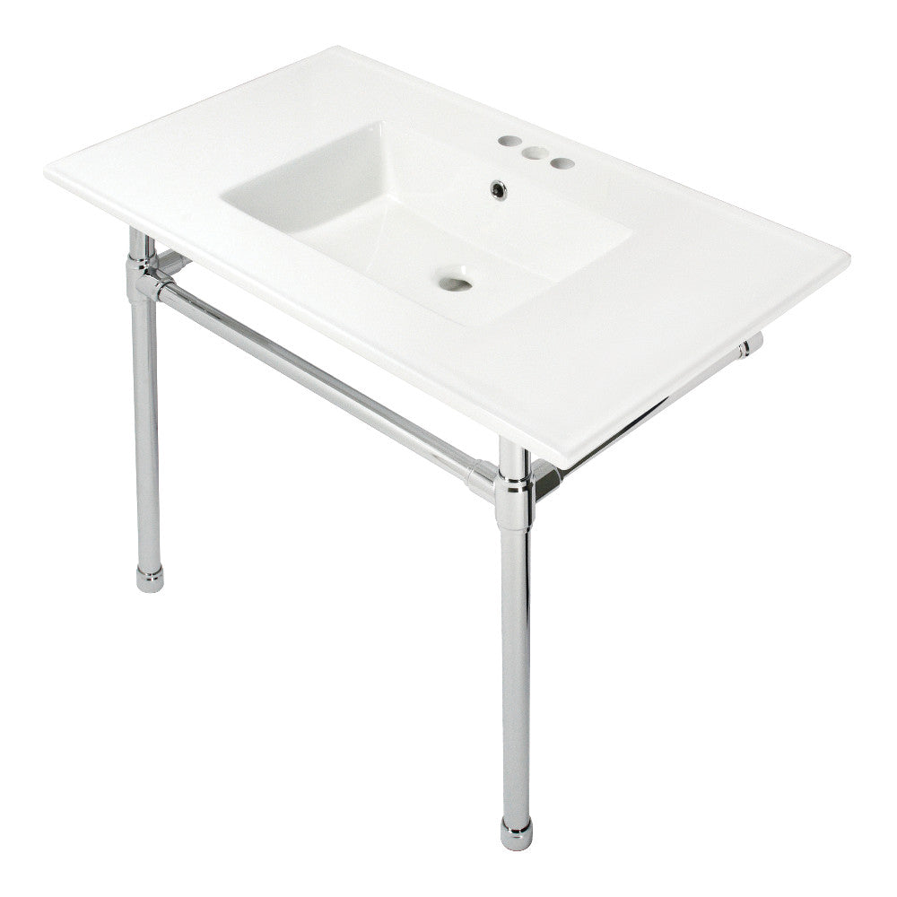 Dreyfuss 37.38 Inch Console Sink in White