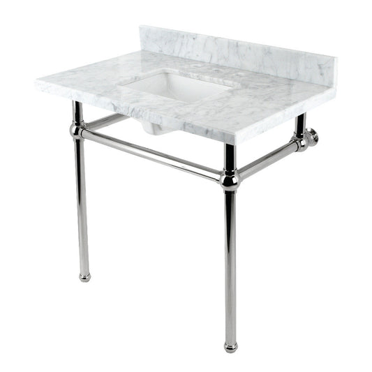 Templeton 36 Inch Console Sink in Carrara Marble