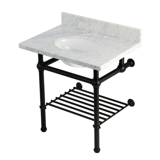 Templeton 30 Inch Console Sink in Carrara Marble