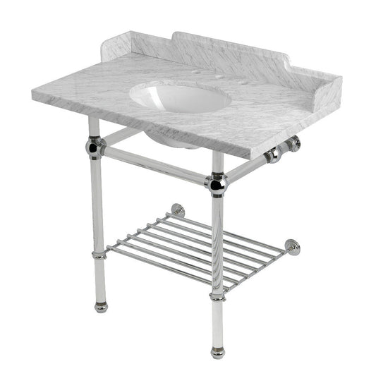 Pemberton 36 Inch Console Sink in Carrara Marble