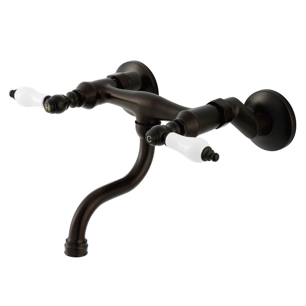 Kingston Wall-Mount Bathroom Faucet in Oil Rubbed Bronze