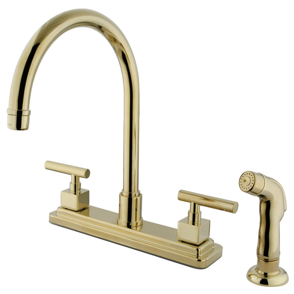 Claremont Centerset Kitchen Faucet in Polished Brass