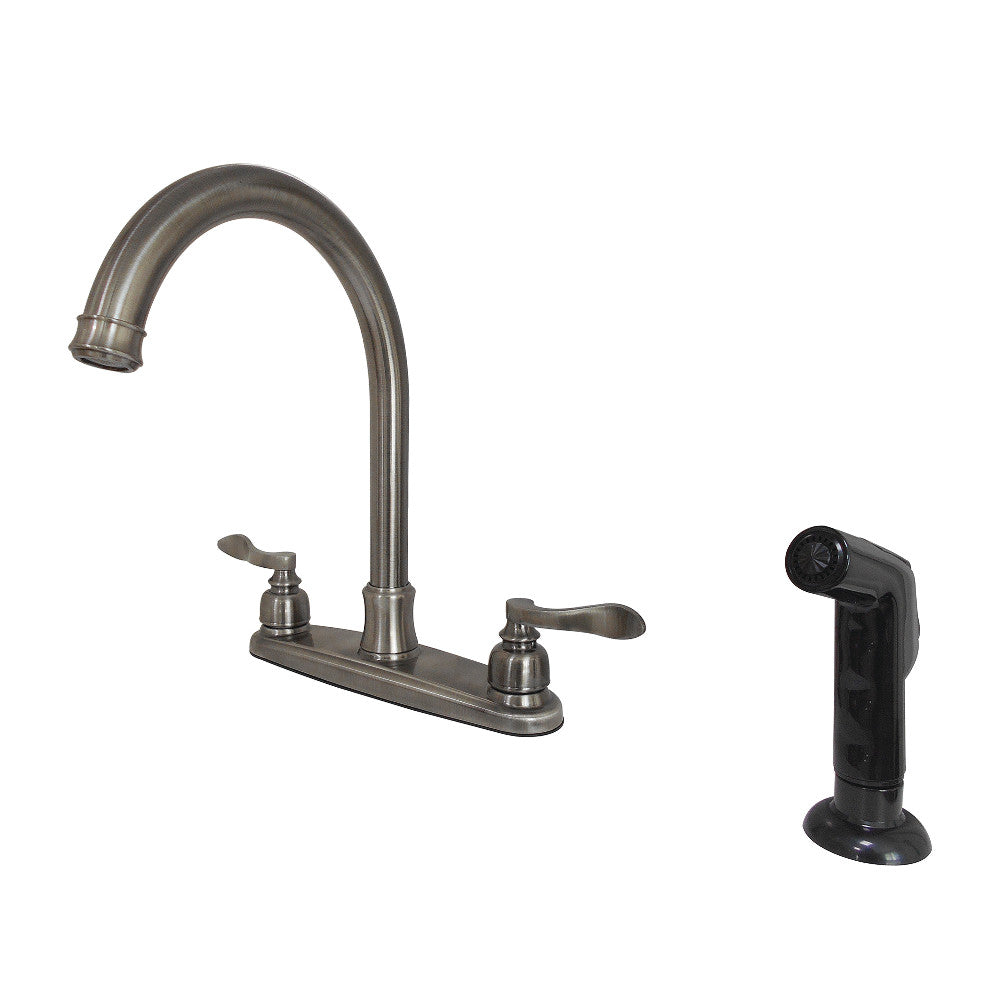 NuWave French Centerset Kitchen Faucet in Black Stainless