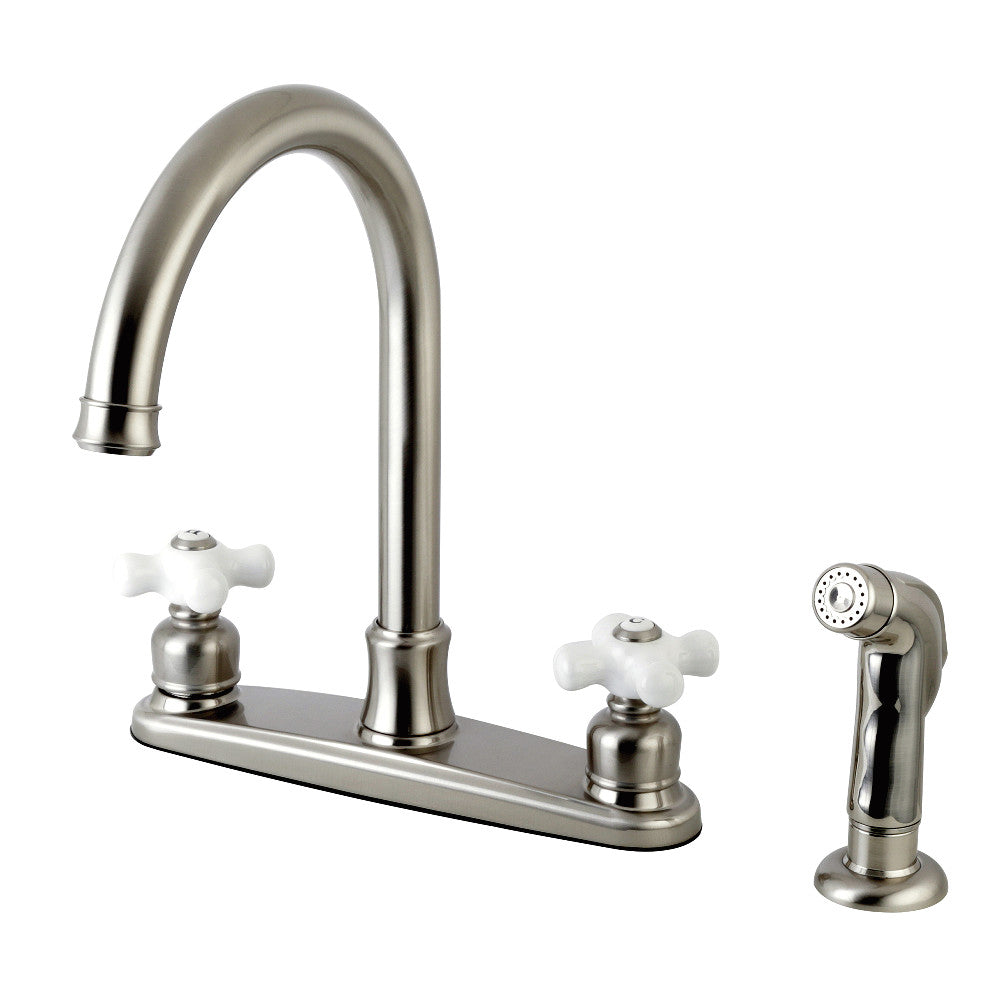 Victorian Centerset Kitchen Faucet in Brushed Nickel
