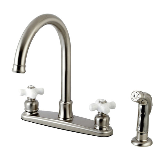 Victorian Centerset Kitchen Faucet in Brushed Nickel